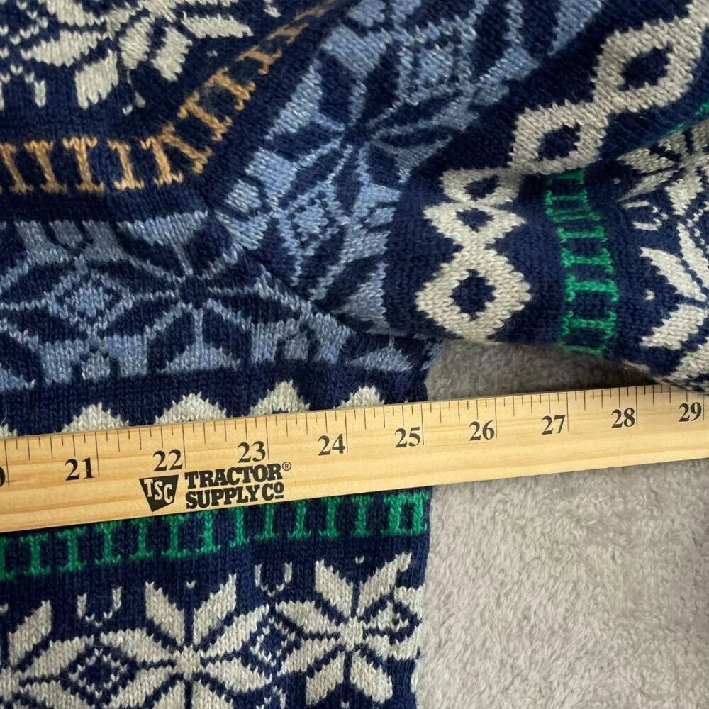 NEW Lands' End Men's XL Cotton Blend Snowflake Sweater Crewneck